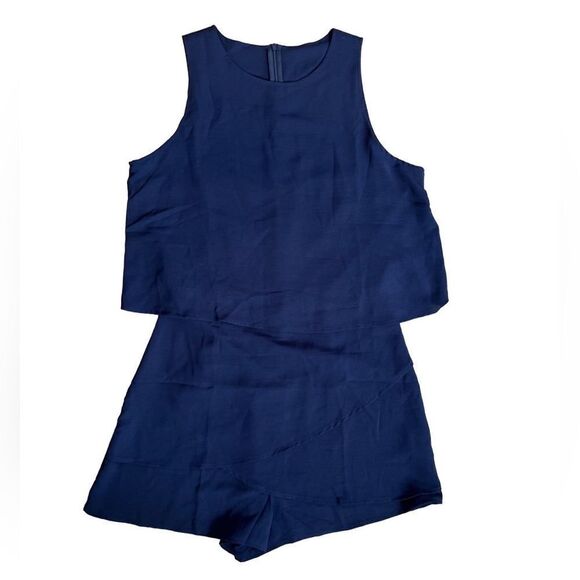 Navy blue LG flutter dress romper - Picture 8 of 12